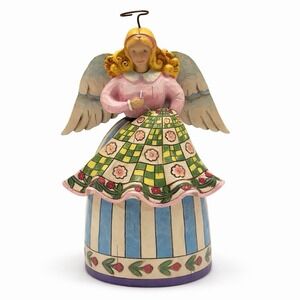 SIGNED Heartwood Creek Jim Shore 2006 Stitch and Sew Quilting Angel Figurine